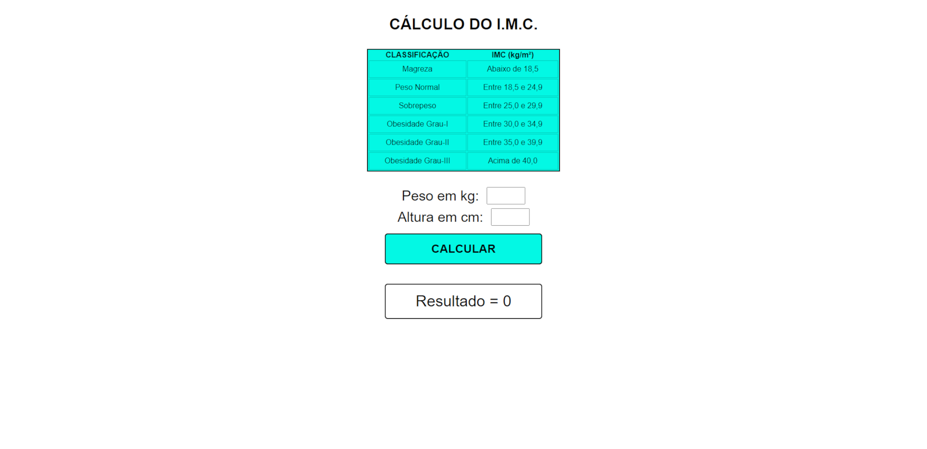 Portfolio - IMC Calculator